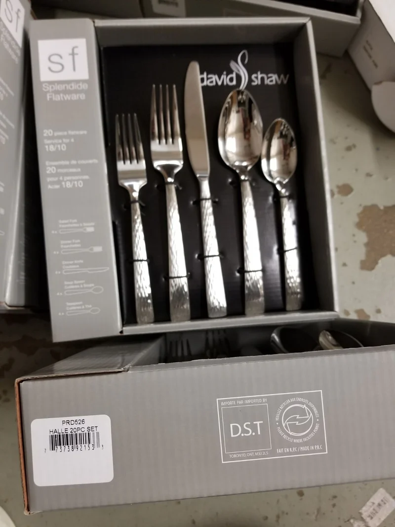 David Shaw 20 Piece 18/10 Stainless Steel Splendide Flatware Set, Halle Brushed