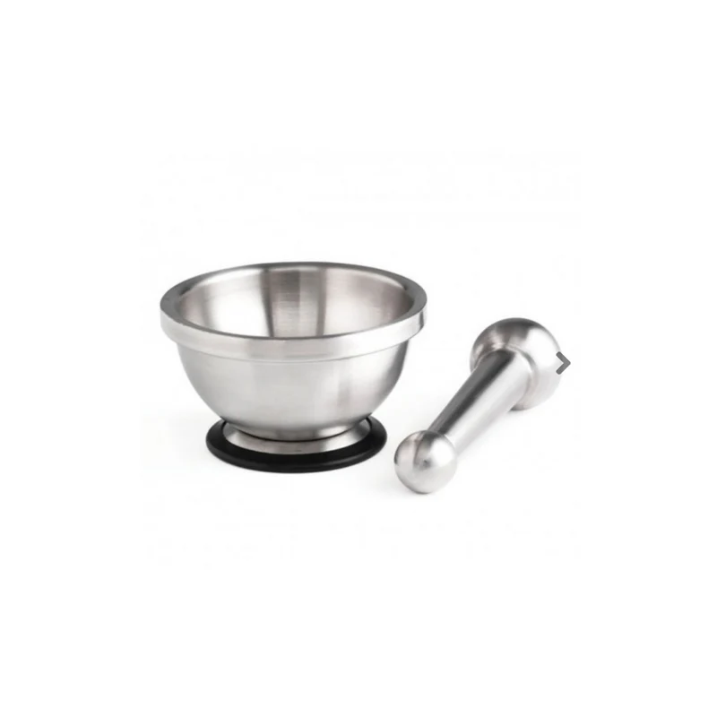 Mortier et pilon inox