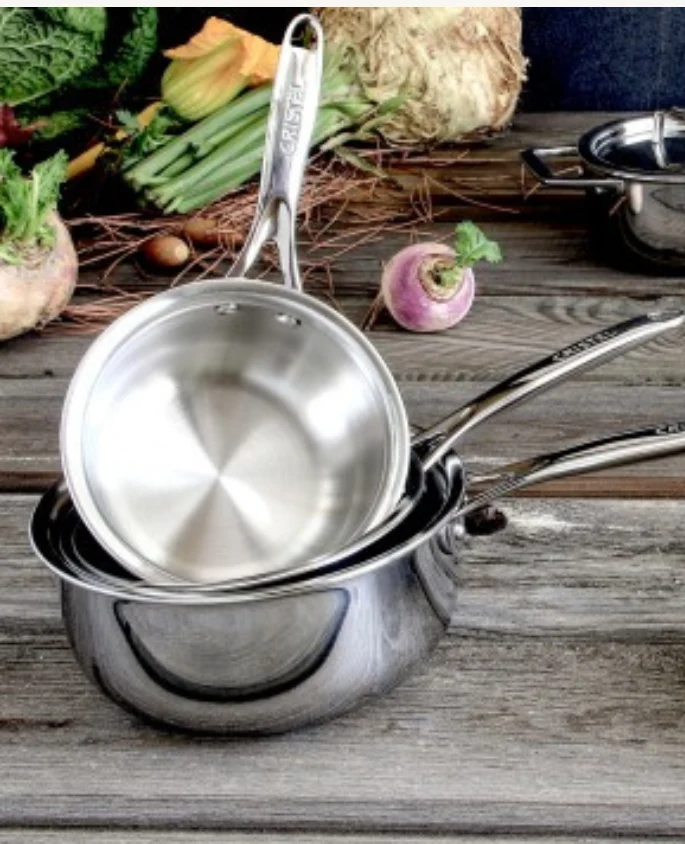 Série de 3 casseroles inox 5-ply – Castel’Pro Cristel