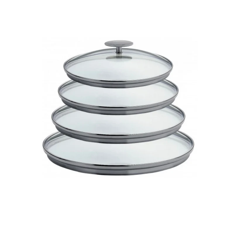 Série 4 couvercles bombé verre Platine