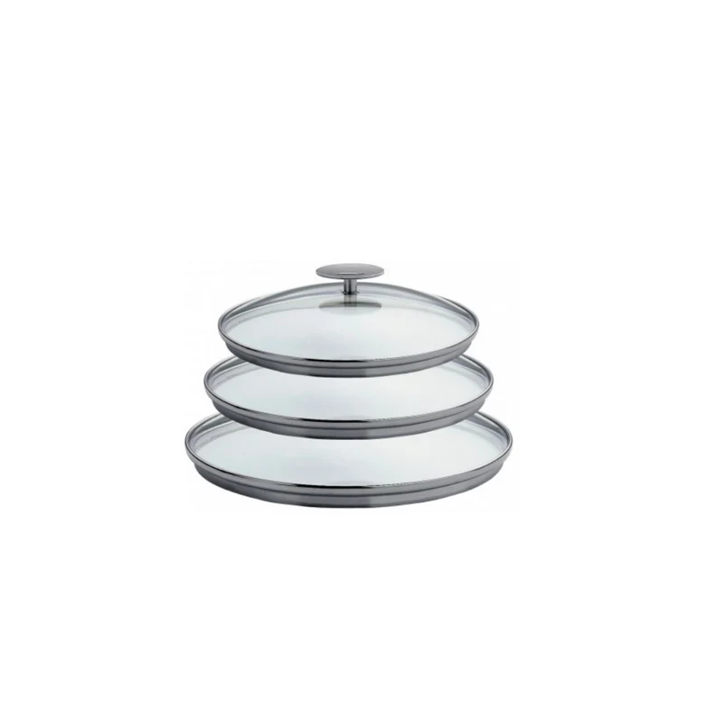 Série 3 couvercles bombé verre Platine
