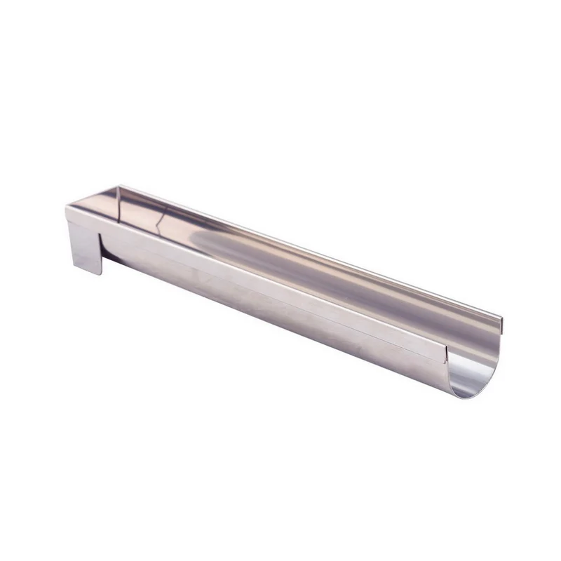 Gouttière à bûche fine ronde inox 30cm