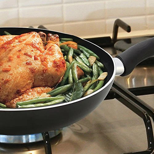 YBM Home Teflon Classic Nonstick Fry Omelet Sauté Deep Frying Pan 9.5 inch Skillet, Black