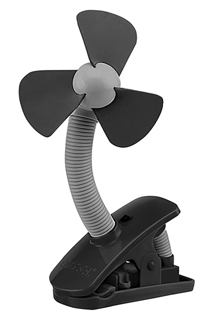 O2 Cool Battery Operated Fan 4 Inch Clip On Fan, Black (2 AA Batteries, Not Included)
