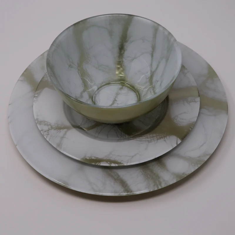Classic Touch White Marble Dinnerware, 12 Piece Set