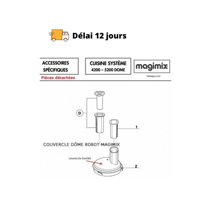 Couvercle Dôme de bol Magimix 4200