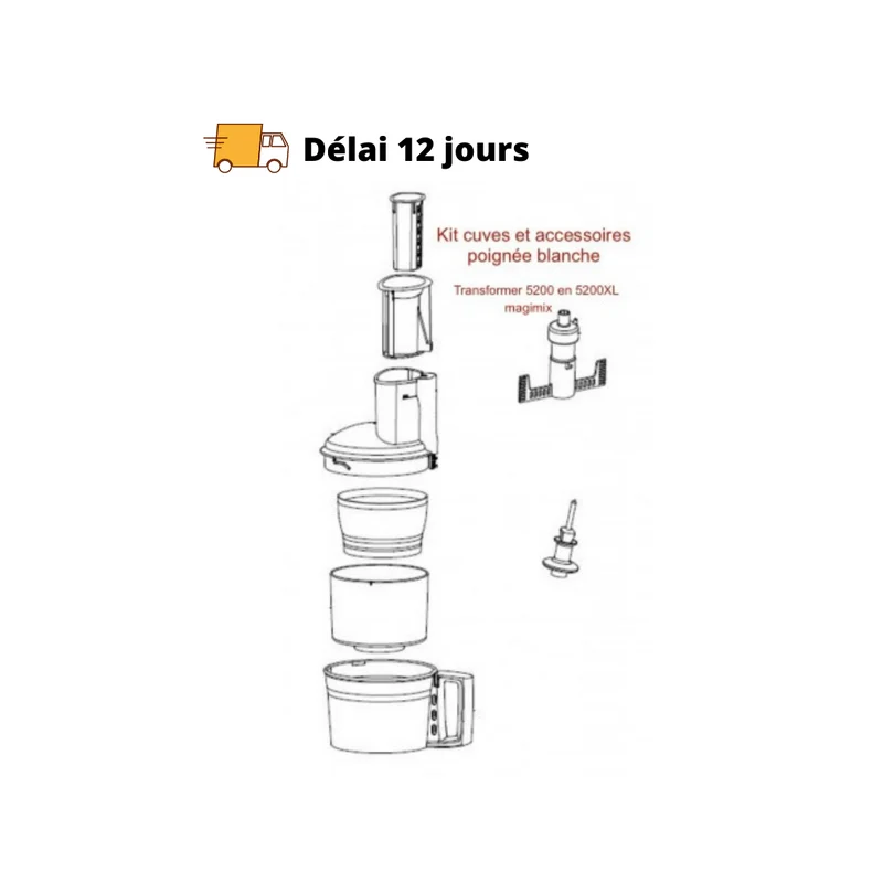 Kit cuve blanc et accessoires Magimix 5200 pour 5200XL