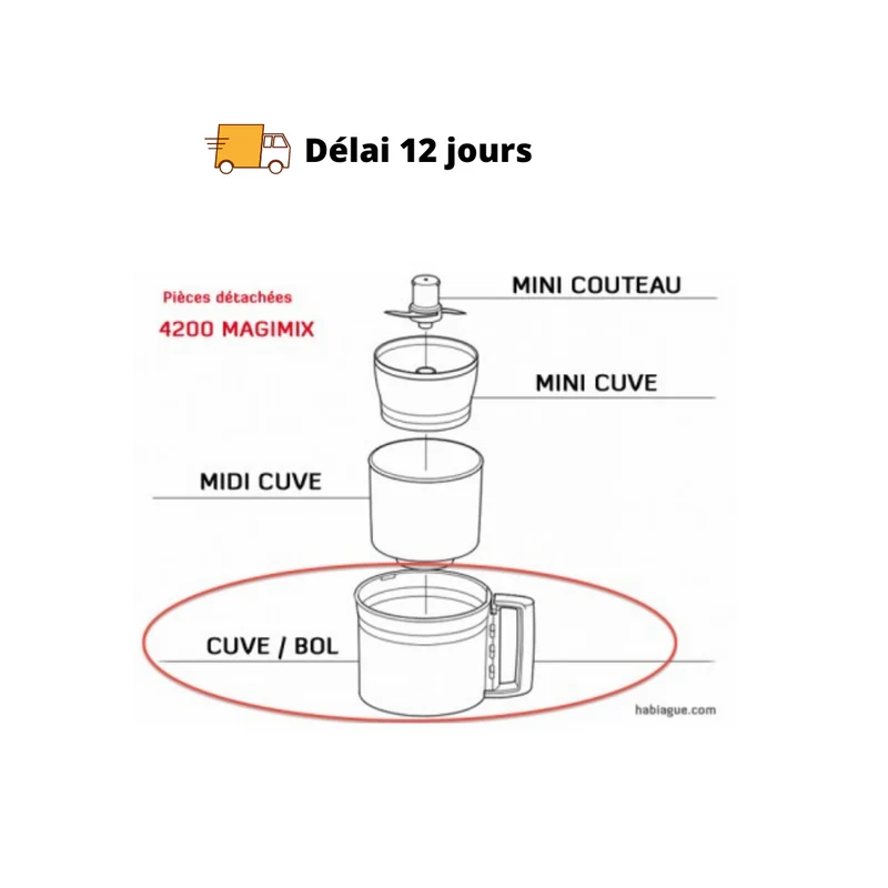 Cuve avec poignée Robot culinaire 4200 Magimix