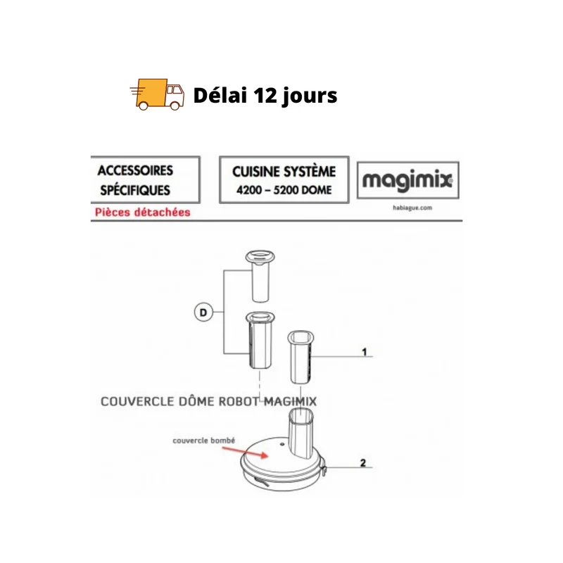Couvercle Dôme de bol Magimix 5200
