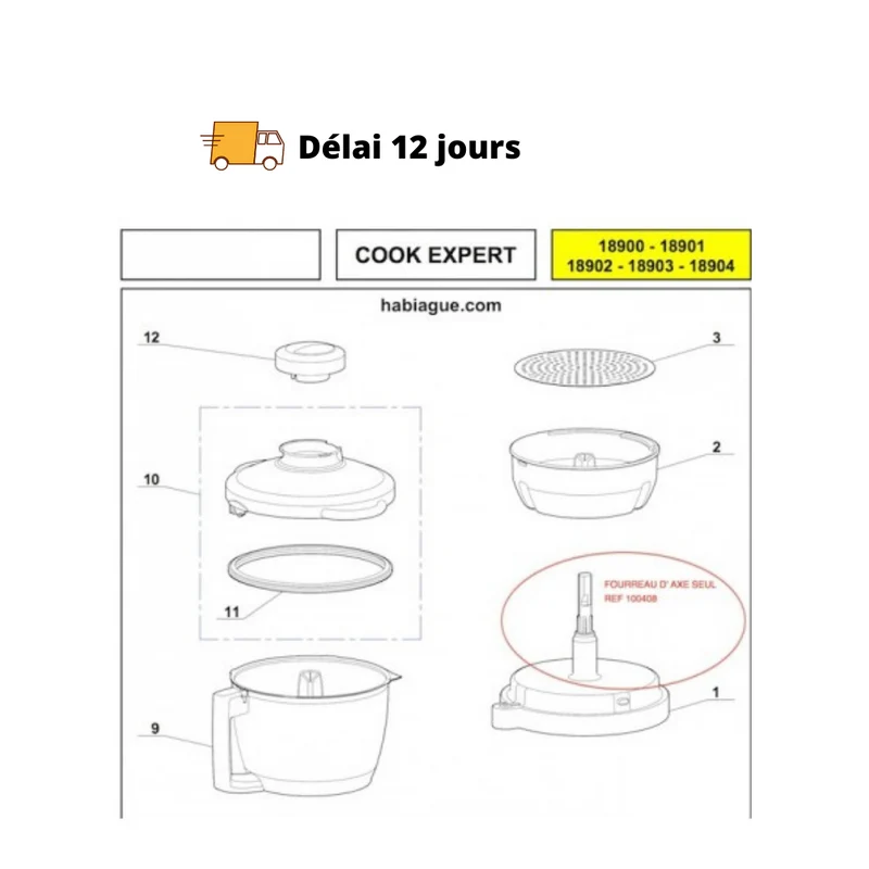 Fourreau d'axe Cook Expert Magimix