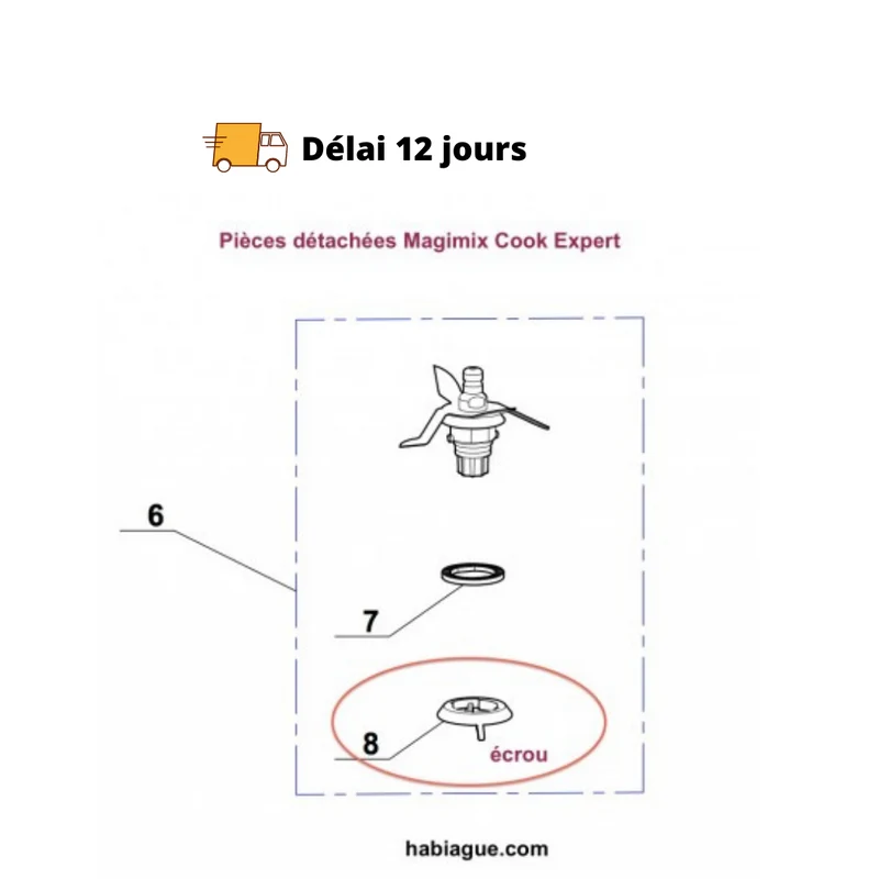 Ecrou du couteau Cook Expert Magimix