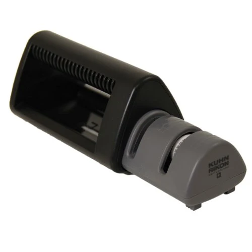 Kuhn Rikon Dual Knife Sharpener, Retractable for Easy Storage, Black