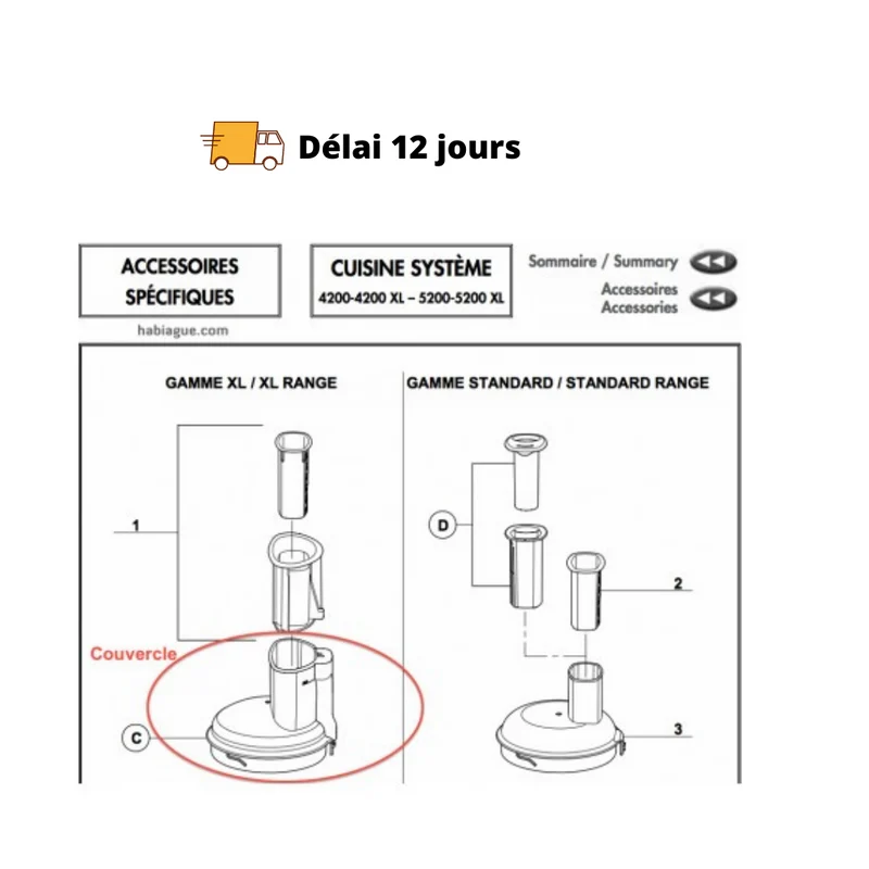 Couvercle pour cuve Magimix CS 4200 XL couleur