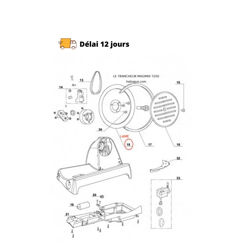 Lame trancheuse T250 Magimix