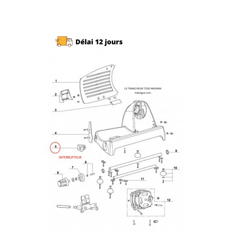 Interrupteur trancheuse T250 Magimix