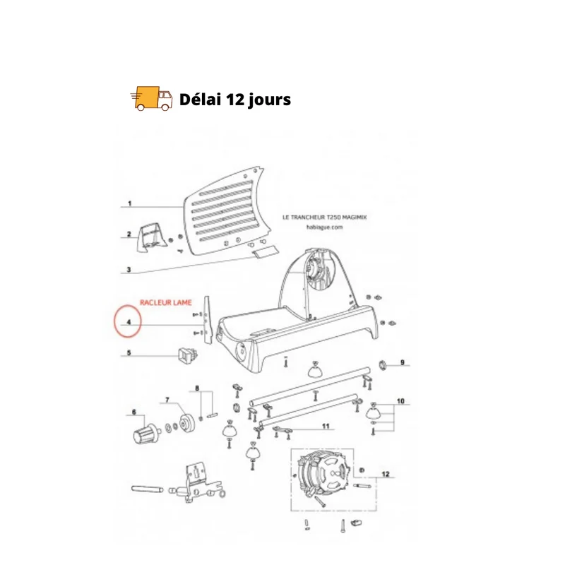 Racleur lame trancheuse T250 Magimix