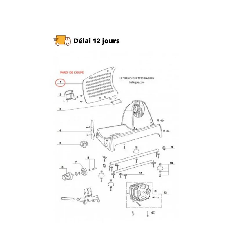 Paroi de coupe trancheuse T250 Magimix