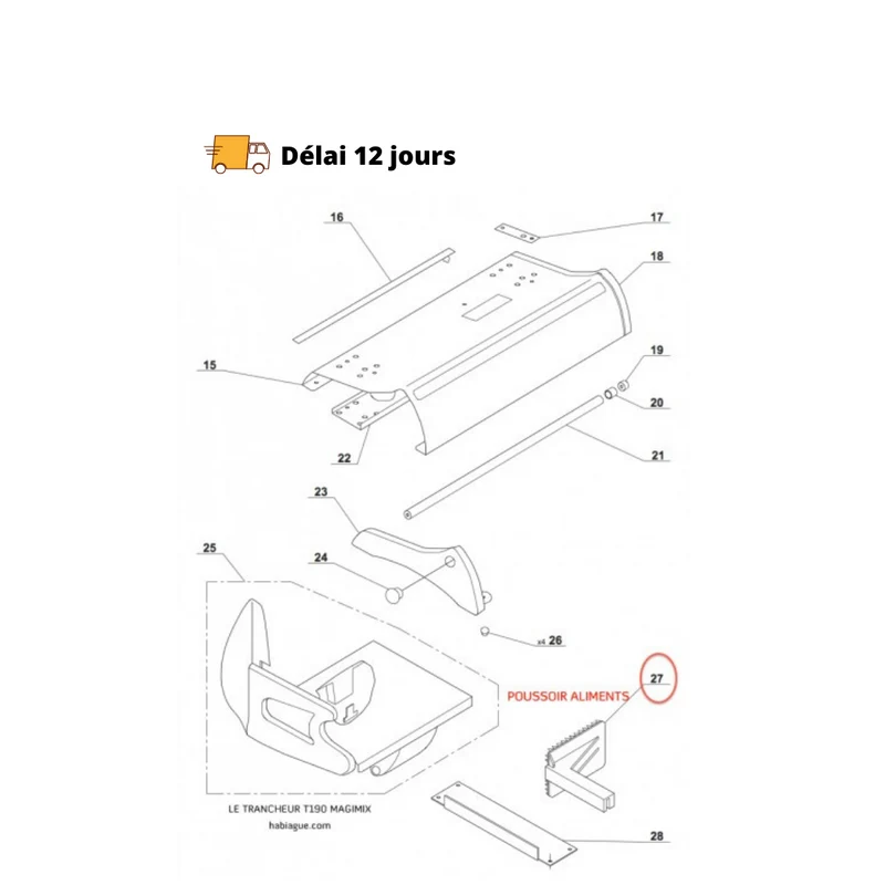 Poussoir pour trancheuse T190 Magimix
