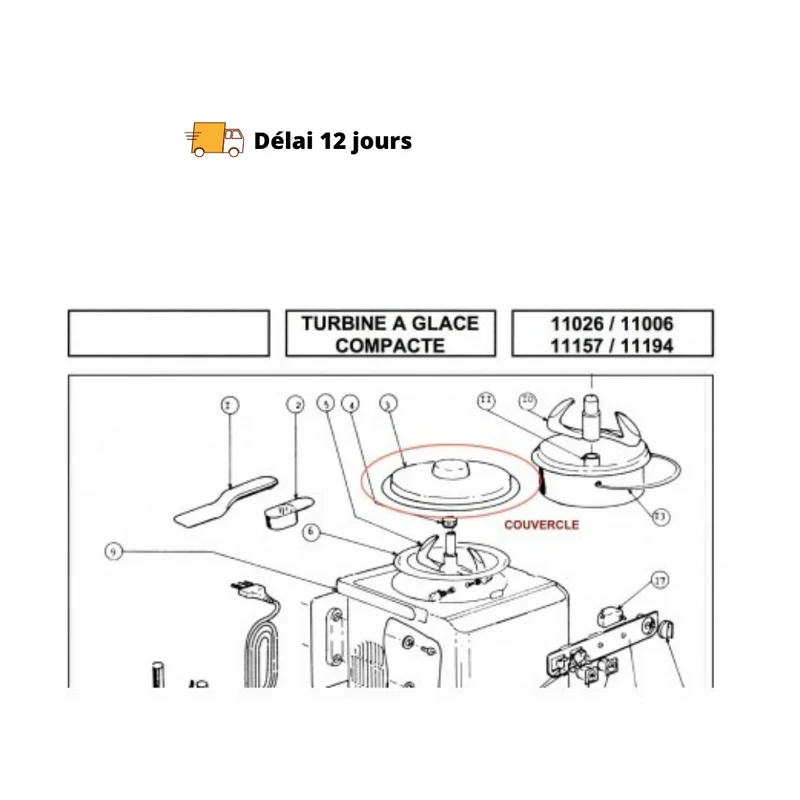 Couvercle pour turbine à glace Magimix