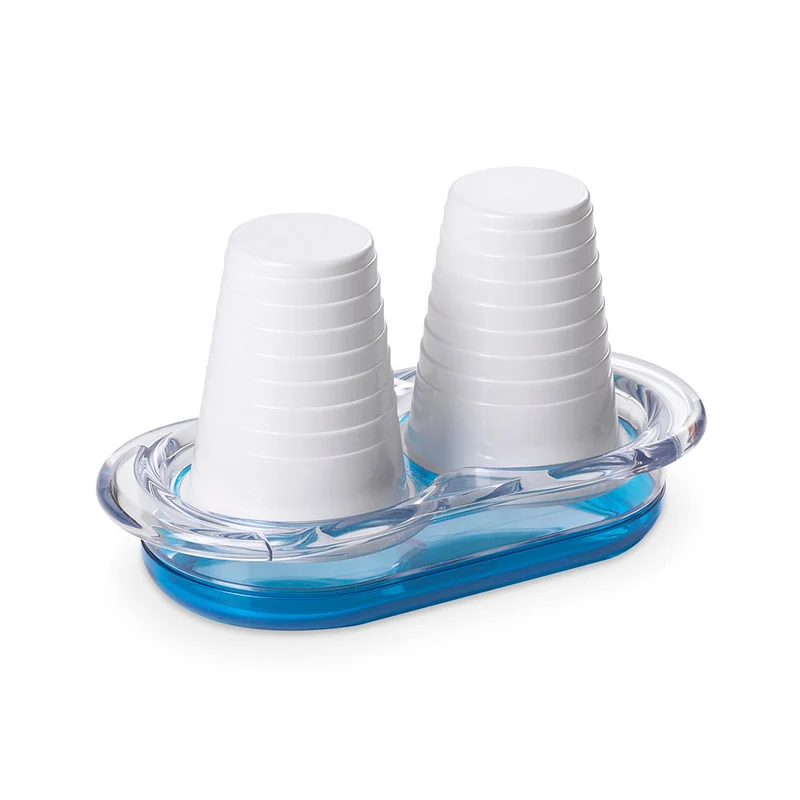 Omada M3830TC Happy Drink Double Disposable Cup Holder, Turquoise Acrylic