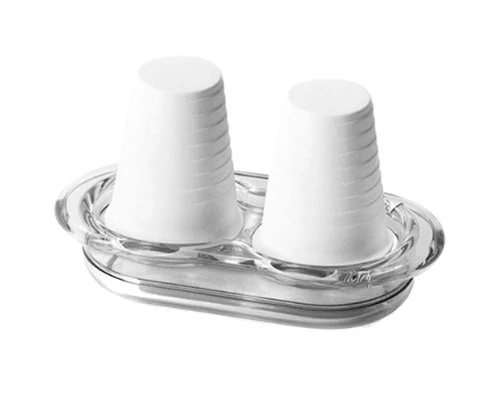 Omada M3830BI Happy Drink Double Disposable Cup Holder, White Acrylic