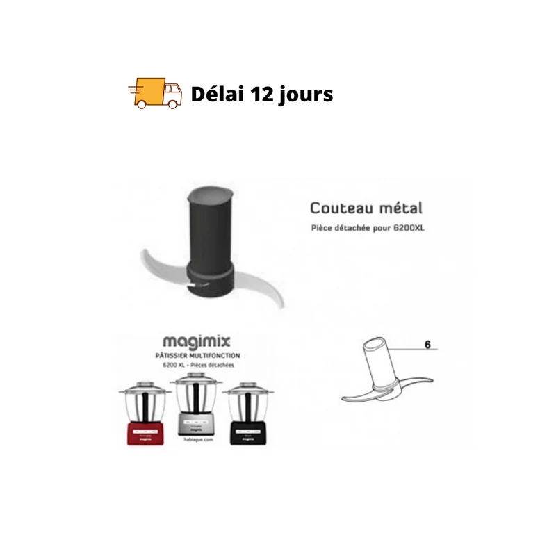 Couteau métal Robot pâtissier Magimix 6200 XL