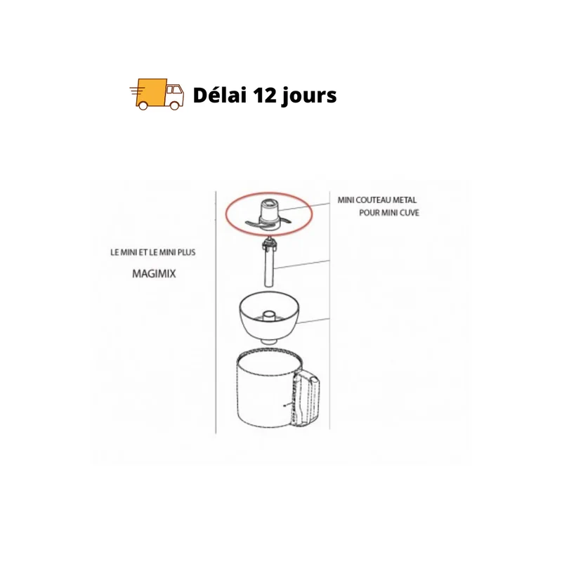 Mini couteau métal pour mini cuve le Mini Plus Magimix