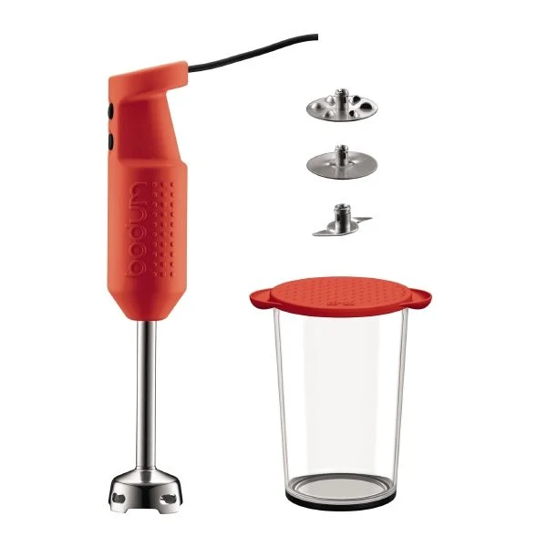 Bodum Bistro Electric Handheld Immersion Stick Blender, Red