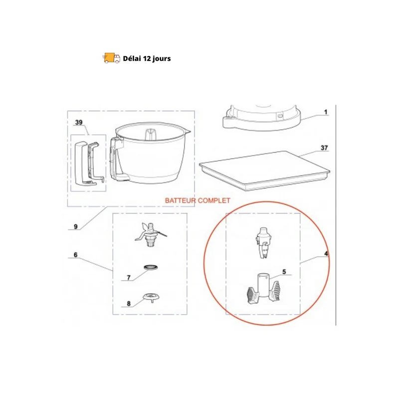 Batteur complet pour robot Magimix Cook Expert