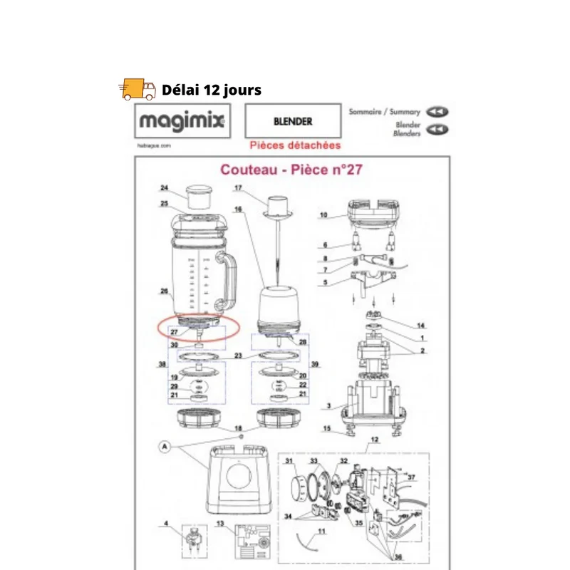Couteau pour blender Magimix