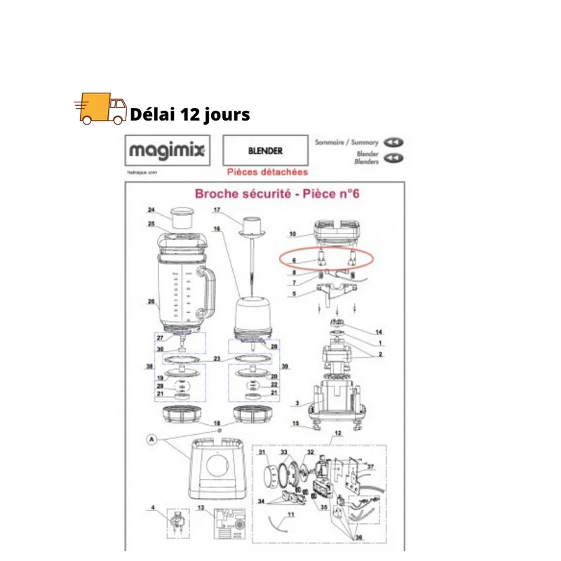 Broche de sécurité pour blender Magimix