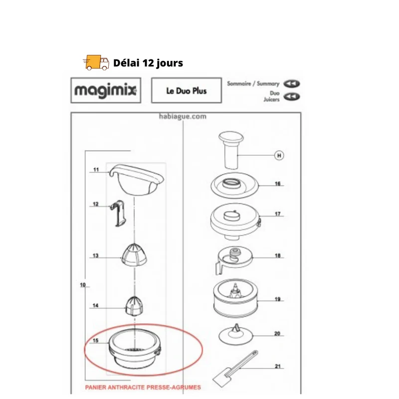 Panier presse agrumes Duo Plus Magimix