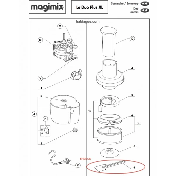 Spatule pour Duo Plus XL Magimix