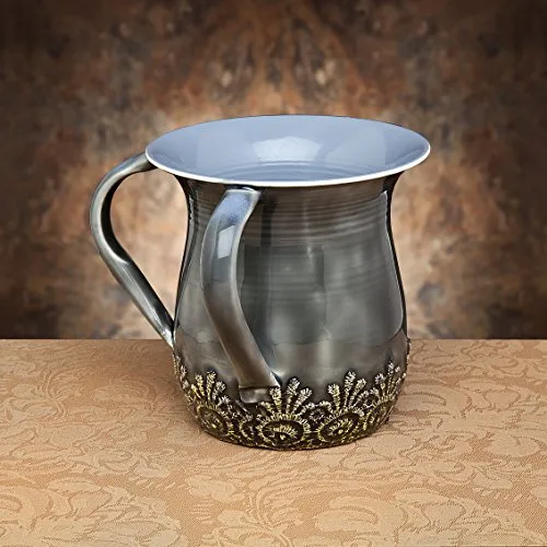 Godinger Silver Art 77077 Washing Cup, Gray Floral