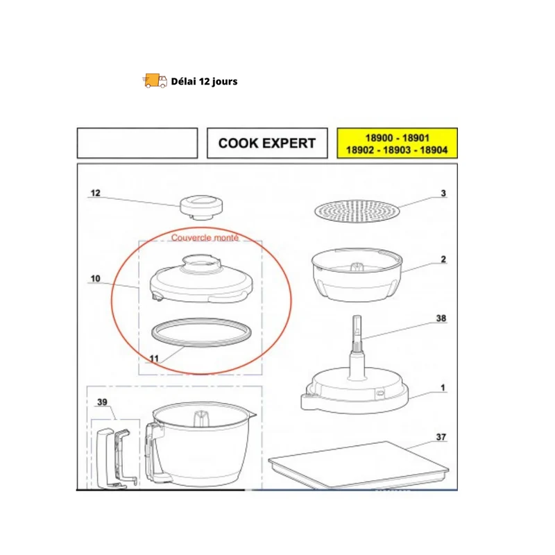 Couvercle monté Cook Expert Magimix