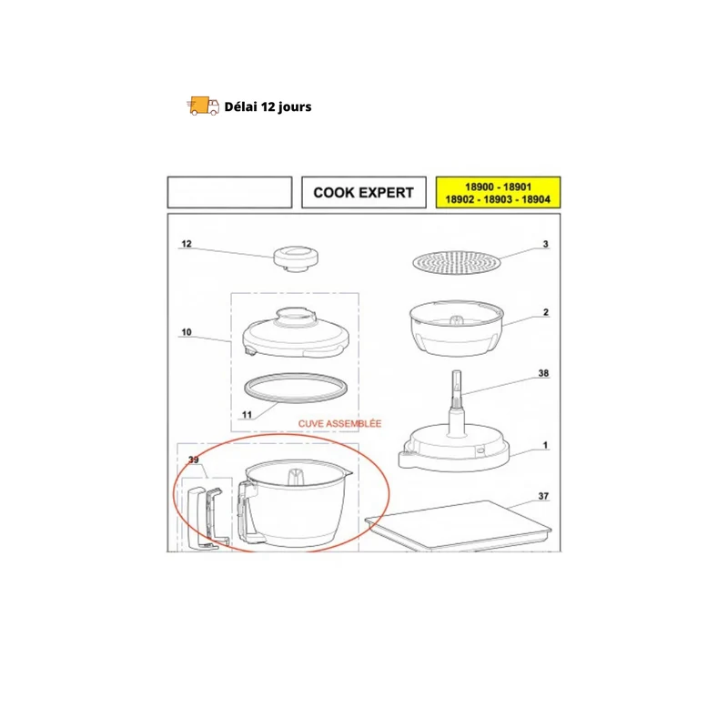 Cuve inox robot Cook Expert Magimix