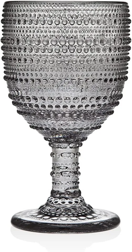 Godinger 9 Oz Lumina Smoke Wine Water Goblets Glasses, Set of 4 (3.35L X 3.35W X 6.69H)