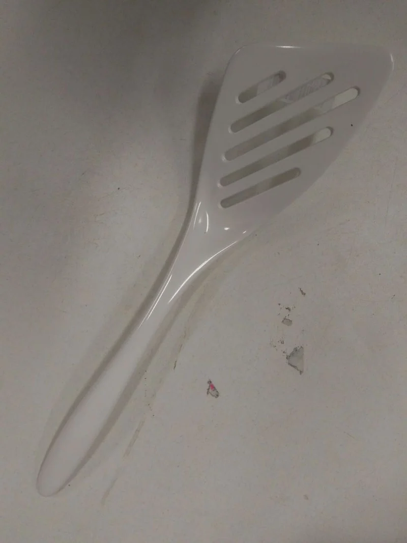 Gourmac 3541WH 12.5" Melamine Slotted Turner, White