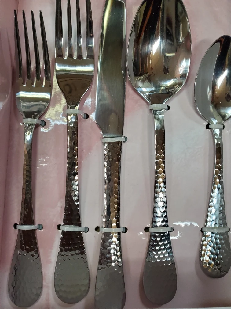 Prestige Flatware Euro Hammered G200200, 20 Piece Set, Service for 4, 18/0