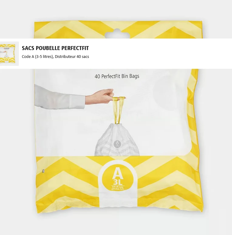 Sac poubelle A 3 litres Brabantia