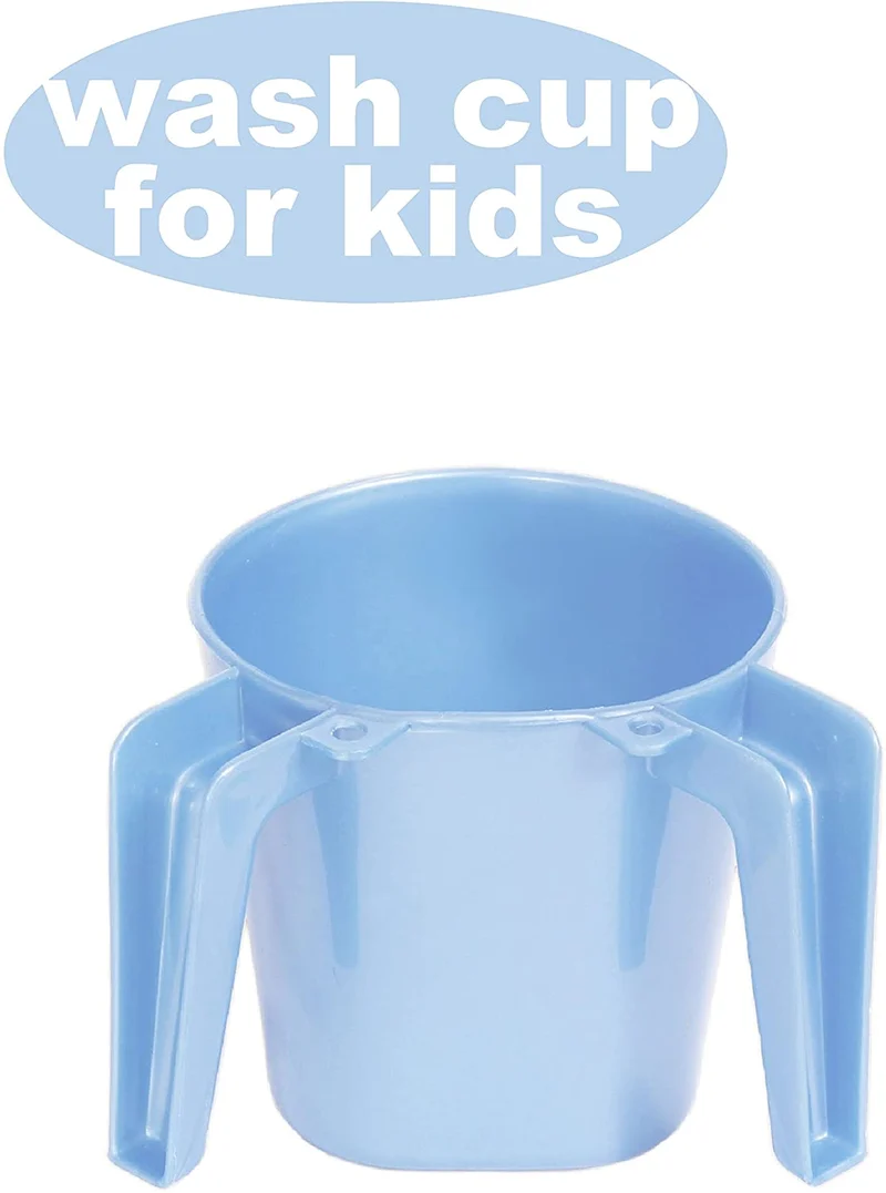 YBM Home Plastic Square Small Washing Cup, Light Blue