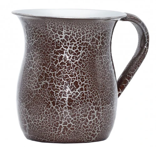 Wash Cup Burgundy And Gold Antique Paint Design