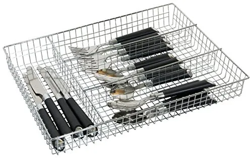 Home Basics Cutlery Holder Tray, Chrome