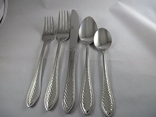 Holister Metropolitan G100241 20 Piece 18/10 Flatware Set, American Hammered