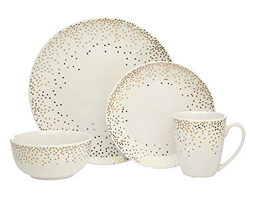 Godinger Silver Art 82874 16 Piece Dinnerware Set, Alora Glam