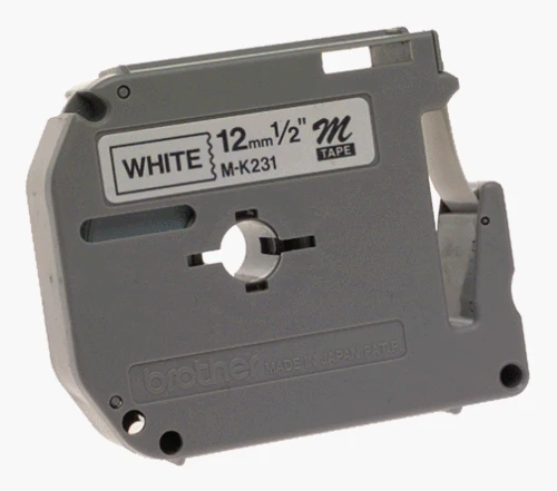 Brother M231 1/2-Inch Black on White Tape for P-Touch Labeler For Label Maker