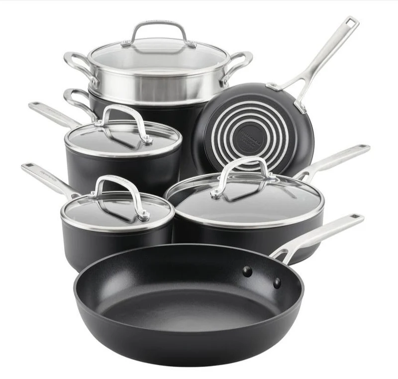 KitchenAid Hard-Anodized Induction 11 Piece Nonstick Cookware Set