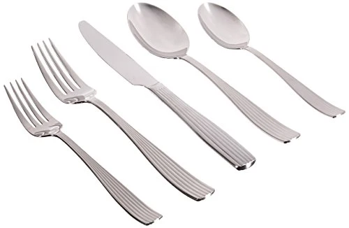 David Shaw 20 Piece 18/10 Stainless Steel Flatware Set, Splendide Artessa