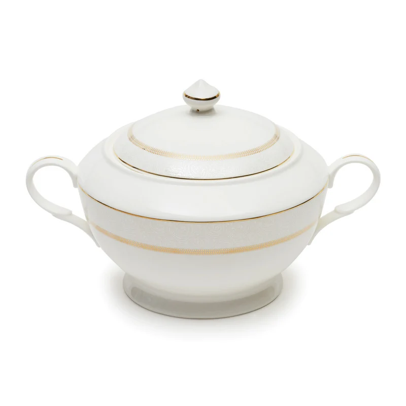 Brilliant Aida Bone China Soup Tureen, Gold Band