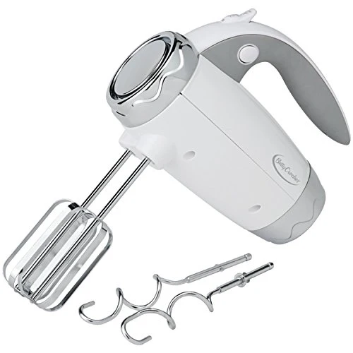 Betty Crocker 250w (300w Peak Power) 7 speed Hand Mixer, White HANDMIX
